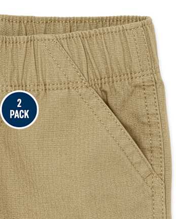Lot de 2 shorts cargo à enfiler pour bébés et tout-petits garçons