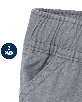 Lot de 2 shorts cargo à enfiler pour bébés et tout-petits garçons