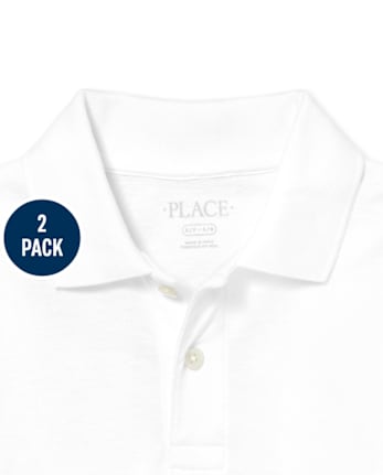 Boys Uniform Soft Jersey Polo 2-Pack
