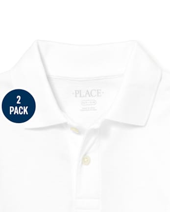 Boys Uniform Soft Jersey Polo 2-Pack