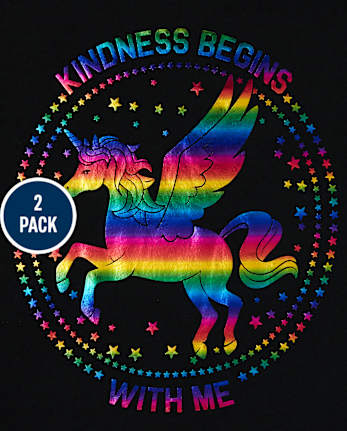 Girls Unicorn Mama Graphic Tee 2-Pack