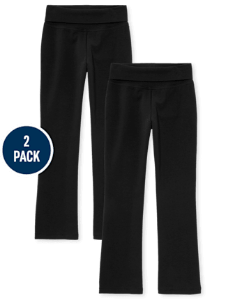 Girls Foldover Waist Pants 2-Pack