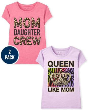 Paquete de 2 camisetas con estampado de mamá para niñas
