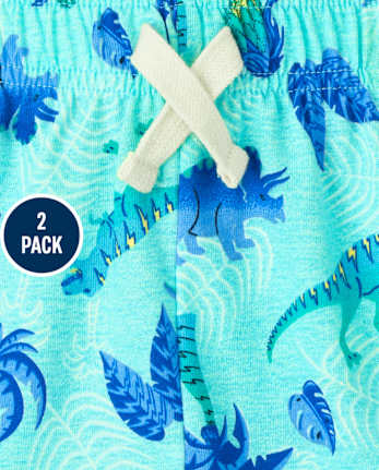 Baby And Toddler Boys Dino Shorts 2-Pack
