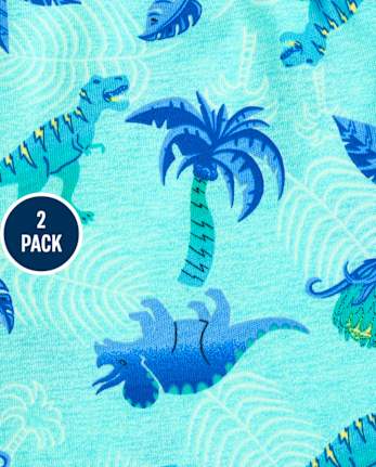 Baby And Toddler Boys Dino Shorts 2-Pack