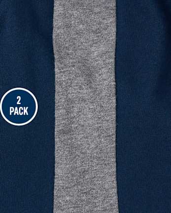 Paquete de 2 pantalones cortos con rayas laterales para niños pequeños