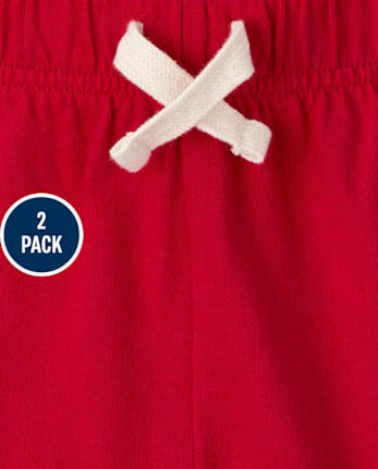 Paquete de 2 pantalones cortos con rayas laterales para niños pequeños