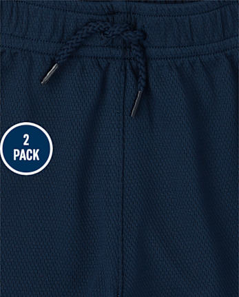 Paquete de 2 pantalones cortos de baloncesto de alto rendimiento para niños pequeños