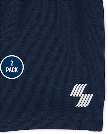 Paquete de 2 pantalones cortos de baloncesto de alto rendimiento para niños pequeños