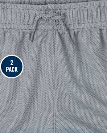 Paquete de 2 pantalones cortos de baloncesto de alto rendimiento para niños pequeños