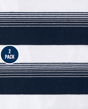 Paquete de 2 camisetas sin mangas con rayas de palmeras para niños pequeños