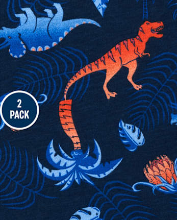 Lot de 2 débardeurs à rayures Dino pour tout-petit garçon