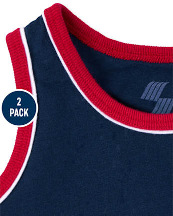 Pack de 2 camisetas sin mangas Americana para niños pequeños