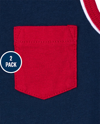 Pack de 2 camisetas sin mangas Americana para niños pequeños