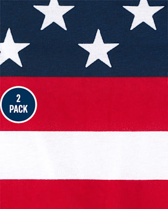 Pack de 2 camisetas sin mangas Americana para niños pequeños