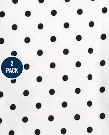 Lot de 2 hauts à épaules dénudées à pois et fleurs pour petites filles