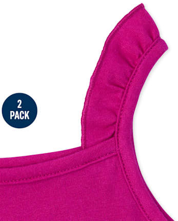 Toddler Girls Animal Ruffle Tank Top 2-Pack