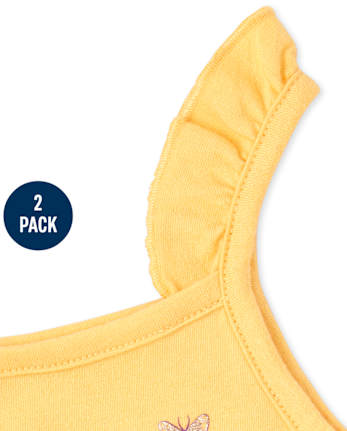Toddler Girls Animal Ruffle Tank Top 2-Pack