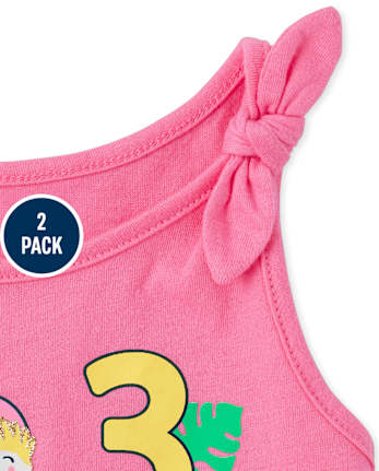 Toddler Girls Bow Tank Top 2-Pack