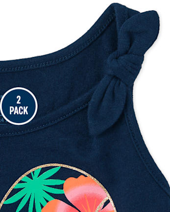 Toddler Girls Bow Tank Top 2-Pack