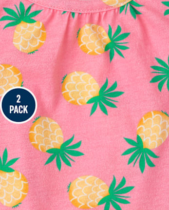 Lot de 2 débardeurs imprimés à volants pour petites filles