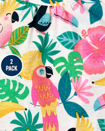 Lot de 2 débardeurs imprimés à volants pour petites filles