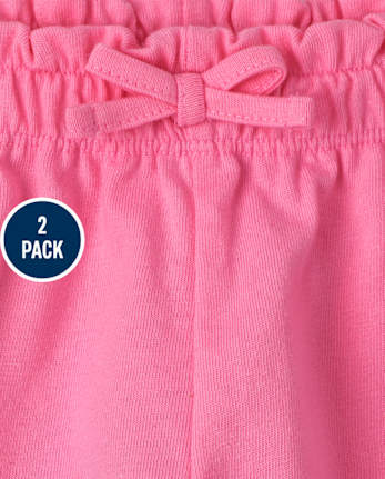 Pack de 2 pantalones cortos con vuelo para niñas pequeñas