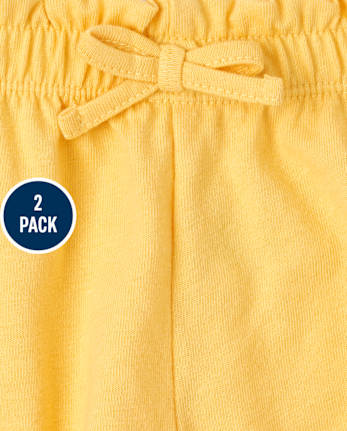 Pack de 2 pantalones cortos con vuelo para niñas pequeñas