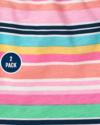 Paquete de 2 pantalones cortos tropicales para niñas pequeñas