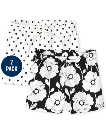 Toddler Girls Floral Dot Swing Shorts 2-Pack