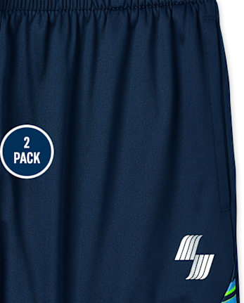 Boys Side Stripe Performance Basketball Shorts 2-Pack
