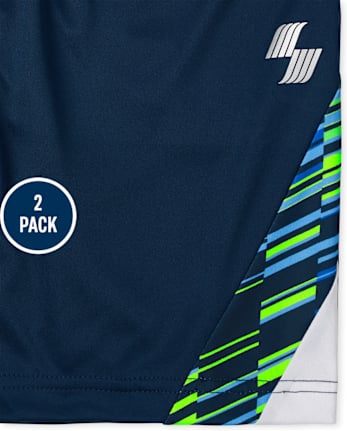 Boys Side Stripe Performance Basketball Shorts 2-Pack