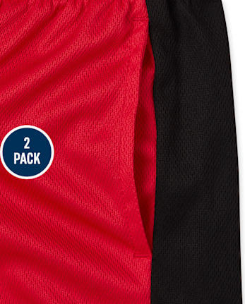 Boys Side Stripe Performance Basketball Shorts 2-Pack