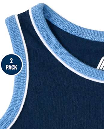 Paquete de 2 camisetas sin mangas Ocean para niños pequeños