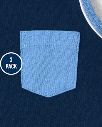 Paquete de 2 camisetas sin mangas Ocean para niños pequeños