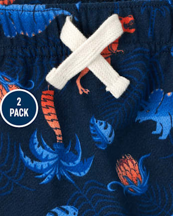 Toddler Boys Dino French Terry Shorts 2-Pack