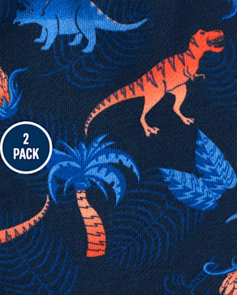 Toddler Boys Dino French Terry Shorts 2-Pack