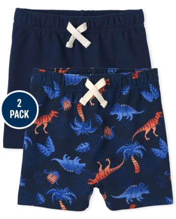 Toddler Boys Dino French Terry Shorts 2-Pack