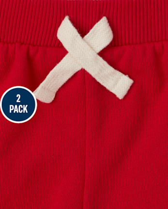 Paquete de 2 pantalones cortos de rizo francés para niños pequeños