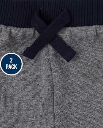 Paquete de 2 pantalones cortos de rizo francés para niños pequeños