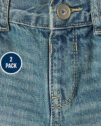 Paquete de 2 pantalones cortos vaqueros para bebés y niños pequeños
