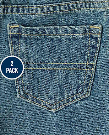 Paquete de 2 pantalones cortos vaqueros para bebés y niños pequeños
