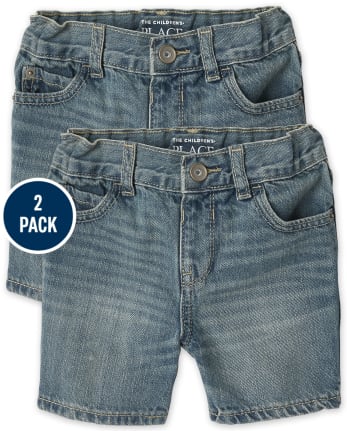Shorts de mezclilla para bebés y niños pequeños, paquete de 2