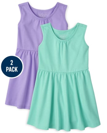 Toddler Girls Tank Dress 2-Pack