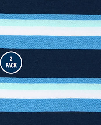 Boys Striped Jersey Polo 2-Pack