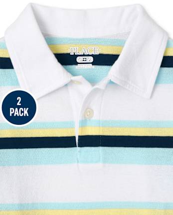 Boys Striped Jersey Polo 2-Pack