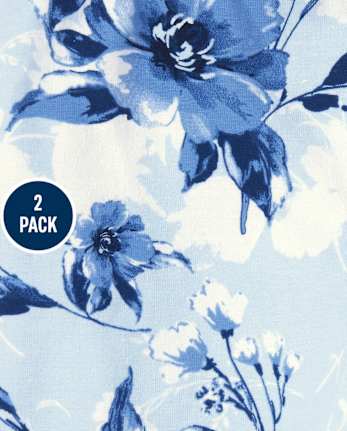 Shorts de ciclismo florales para niñas pequeñas, paquete de 2