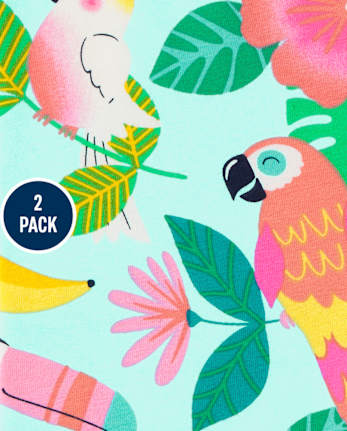 Toddler Girls Tropical Bike Shorts 2-Pack