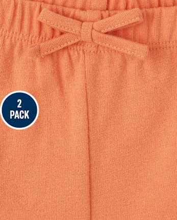 Paquete de 2 pantalones cortos con volantes para niñas pequeñas