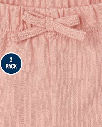 Paquete de 2 pantalones cortos con volantes para niñas pequeñas